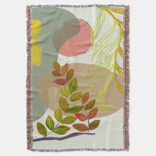 Botanisch Boho Geel Groen Deken (Voorkant Verticaal)