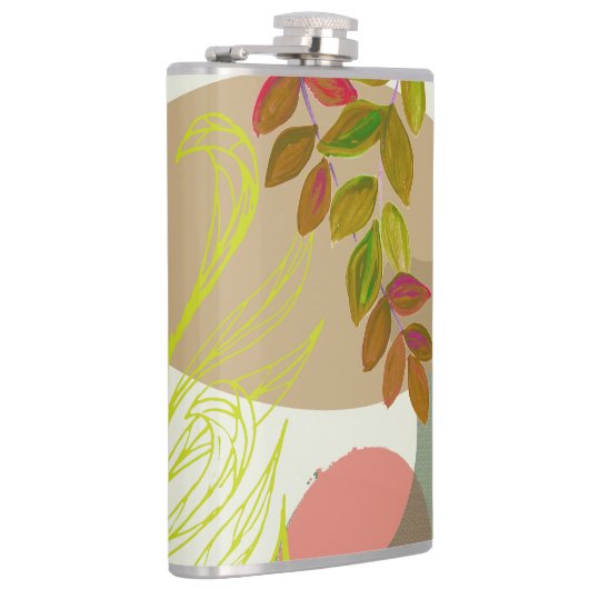 Botanisch Boho Geel Groen Heupfles (Rechts)