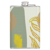 Botanisch Boho Geel Groen Heupfles (Achterkant)