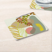 Botanisch Boho Geel Groen Kartonnen Onderzetters (Schuin)