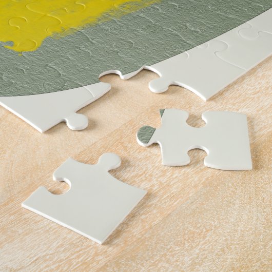 Botanisch Boho Geel Groen Legpuzzel (Zijkant)