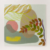 Botanisch Boho Geel Groen Legpuzzel (Horizontaal)