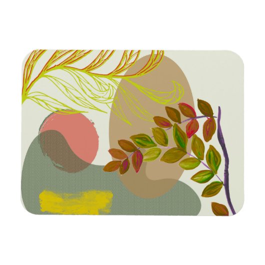 Botanisch Boho Geel Groen Magneet (Horizontaal)