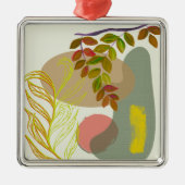 Botanisch Boho Geel Groen Metalen Ornament (Voorkant)