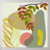 Botanisch Boho Geel Groen Poster (Voorkant)