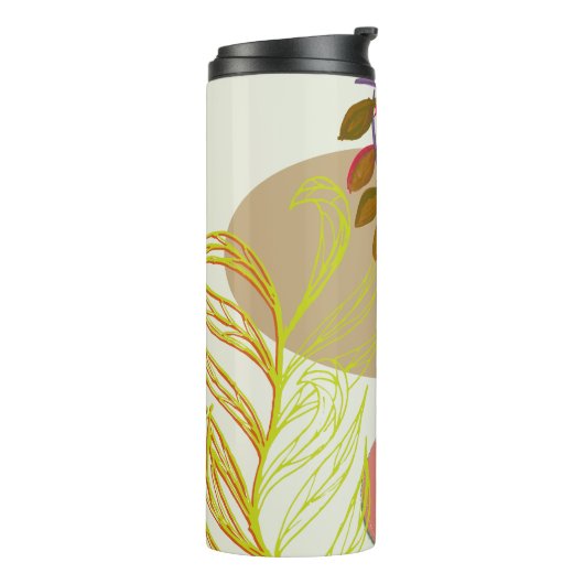 Botanisch Boho Geel Groen Thermosbeker (Gedraaid links)