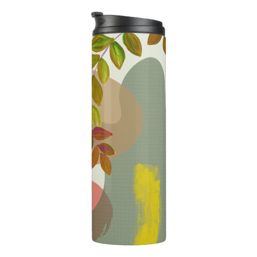 Botanisch Boho Geel Groen Thermosbeker (Geroteerd rechts)