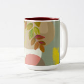 Botanisch Boho Geel Groen Tweekleurige Koffiemok (Voorkant rechts)