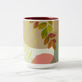 Botanisch Boho Geel Groen Tweekleurige Koffiemok (Center)