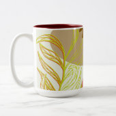 Botanisch Boho Geel Groen Tweekleurige Koffiemok (Links)