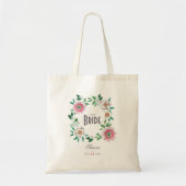 Botanisch Boho Green Pink Floral Brides team Tote Bag (Voorkant)