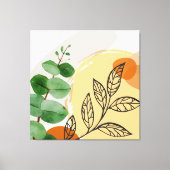 Botanisch Boho Groen Sinaasappel Canvas Afdruk (Voorkant)