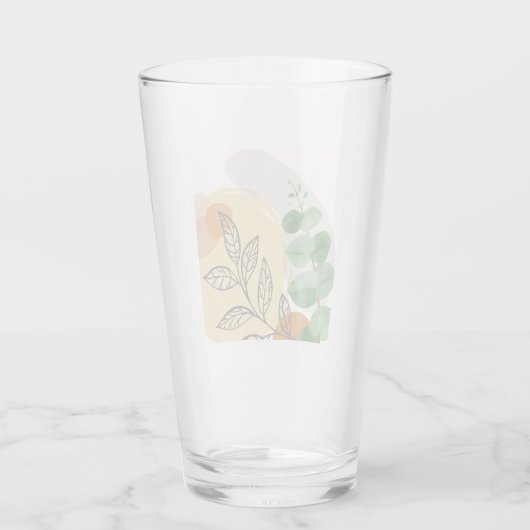 Botanisch Boho Groen Sinaasappel Glas (Achterkant)