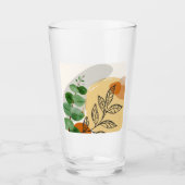 Botanisch Boho Groen Sinaasappel Glas (Voorkant)