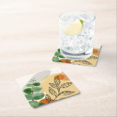 Botanisch Boho Groen Sinaasappel Kartonnen Onderzetters (Insitu)