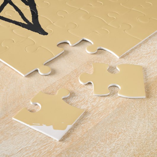 Botanisch Boho Groen Sinaasappel Legpuzzel (Zijkant)