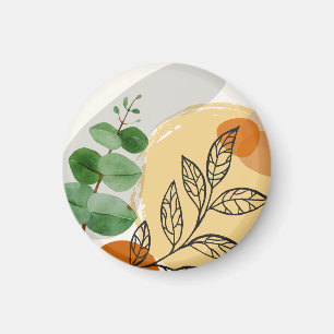 Botanisch Boho Groen Sinaasappel Magneet