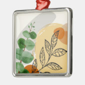 Botanisch Boho Groen Sinaasappel Metalen Ornament (Links)