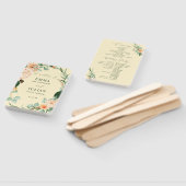 Botanisch Boho Groene Gele Trouwprogramma Handwaaier (Niet-gemonteerd)