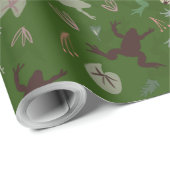 Botanisch Boho Kikkers Patroon Cadeaupapier (Rol Hoek)