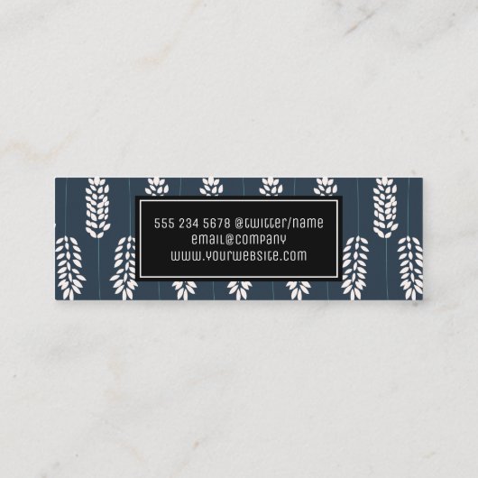 Botanisch Boho Patroon Mini Visitekaartje (Achterkant)