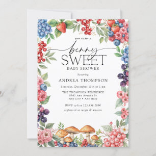 botanisch bos   Berry Sweet Baby shower Kaart