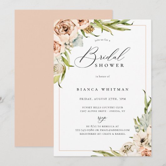 Botanisch bos Bloemen Vrijgezellenfeest Kaart (Voorkant / Achterkant)