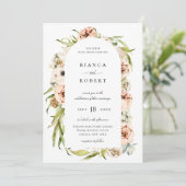 Botanisch Bos Bloemenboog Lijst Bruiloft Invitat Kaart (Staand voorkant)