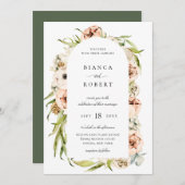 Botanisch Bos Bloemenboog Lijst Bruiloft Invitat Kaart (Voorkant / Achterkant)