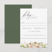 Botanisch bos Floral Wedding Food Allergy Rsvp (Voorkant / Achterkant)