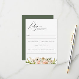 Botanisch bos Floral Wedding Food Allergy Rsvp Kaartje