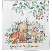 Botanisch bos / Kute Forest Baby Animals Douchegordijn (Voorkant)