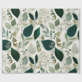 Botanisch bosblad wit bloempatroon cadeaupapier (Vlak)