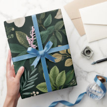 Botanisch bosblad wit bloempatroon