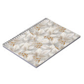 Botanisch bosblad wit bloempatroon notitieboek (Linkerzijde)