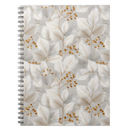 Botanisch bosblad wit bloempatroon notitieboek