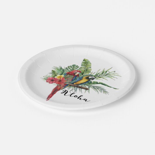 Botanisch botanisch eiland Paradise Birds Tropical Papieren Bordje (Gekanteld)