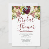 Botanisch Bourgondisch Goud Vrijgezellenfeest Kaart (Voorkant)