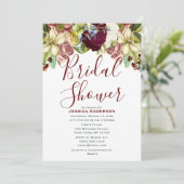 Botanisch Bourgondisch Goud Vrijgezellenfeest Kaart (Staand voorkant)