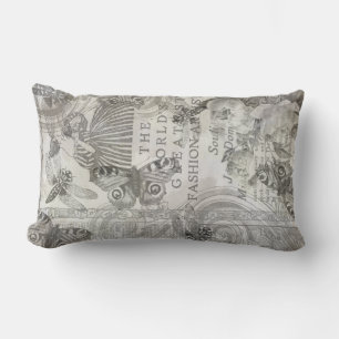  Botanisch Butterfly Script zwart-wit Kussen