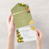 Botanisch Citrus Huwelijk All In One Uitnodiging (Afscheurbaar)