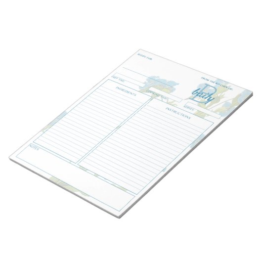 Botanisch Commelina Recipe Notitieblok (Schuin)