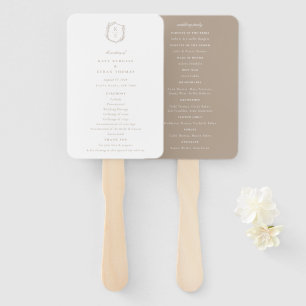 Botanisch Crest Monogram Weddenschap Programma Handwaaier