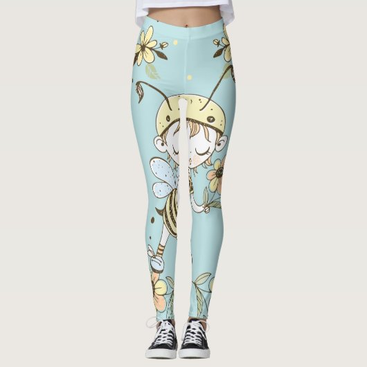 Botanisch decor leggings (Voorkant)