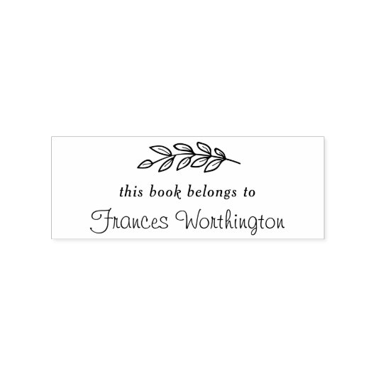 Botanisch "Dit boek behoort tot" Aangepast Rubberstempel (Afrduk)