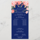 Botanisch Donkerblauw en Koraal Bloem - Programma Programmakaart (Achterkant)