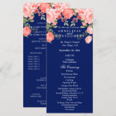 Botanisch Donkerblauw en Koraal Bloem - Programma Programmakaart (Voorkant / Achterkant)