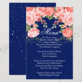 Botanisch donkerblauw en koraalventilatormenu (Voorkant / Achterkant)