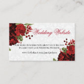 Botanisch donkerrood flessenontwerp - Weddenschap- Informatiekaartje (Voorkant)