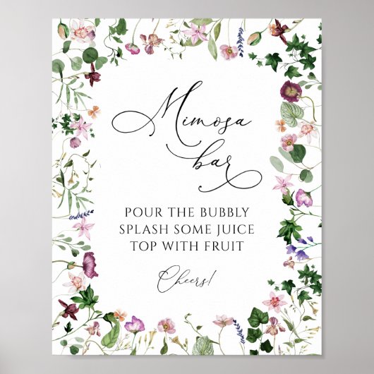 Botanisch drankje Mimosa Bar bordje Poster (Voorkant)